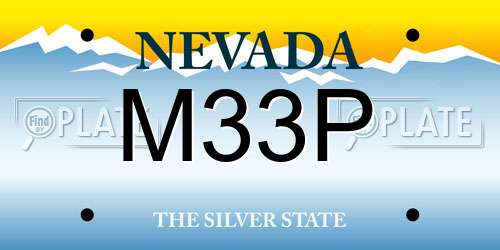 M33P Nevada License Plate