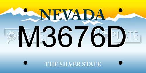M3676D Nevada License Plate