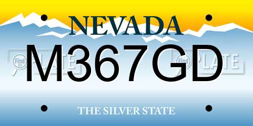 M367GD Nevada License Plate