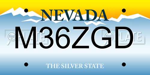 M36ZGD Nevada License Plate