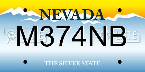 M374NB Nevada License Plate