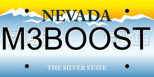 M3BOOST Nevada License Plate