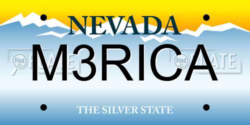 M3RICA Nevada License Plate