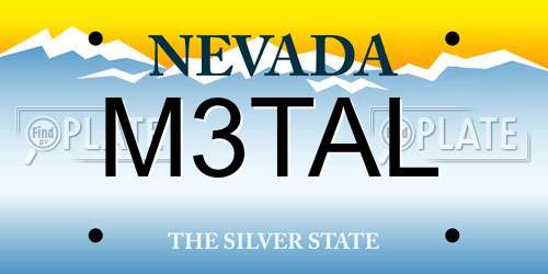 M3TAL Nevada License Plate