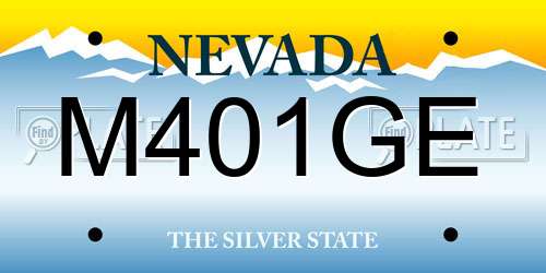 M401GE Nevada License Plate