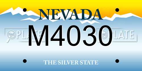 M4030 Nevada License Plate
