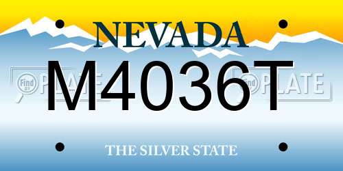 M4036T Nevada License Plate