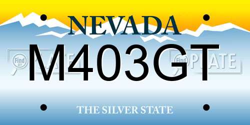 M403GT Nevada License Plate