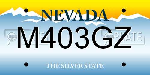 M403GZ Nevada License Plate