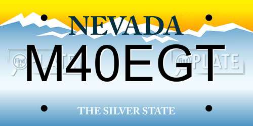 M40EGT Nevada License Plate