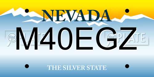 M40EGZ Nevada License Plate