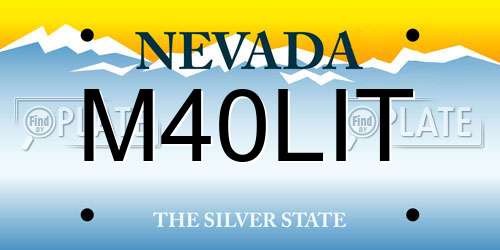 M40LIT Nevada License Plate