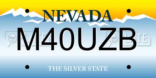 M40UZB Nevada License Plate