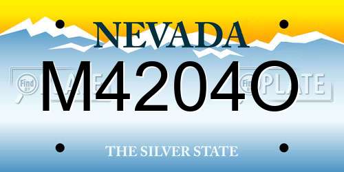 M4204O Nevada License Plate