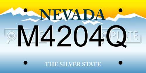 M4204Q Nevada License Plate