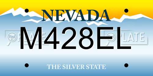 M428EL Nevada License Plate