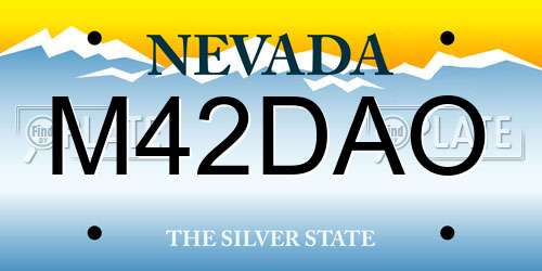 M42DAO Nevada License Plate