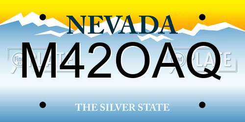 M42OAQ Nevada License Plate