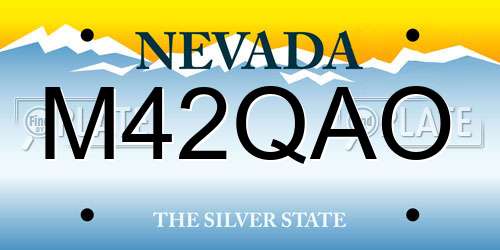 M42QAO Nevada License Plate
