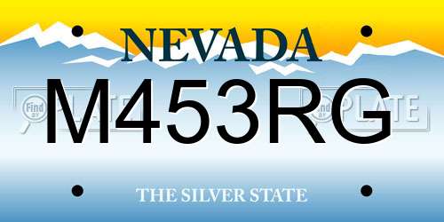 M453RG Nevada License Plate
