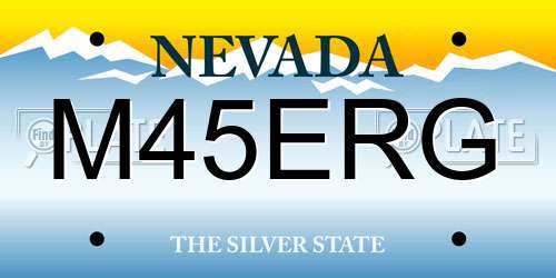 M45ERG Nevada License Plate