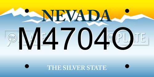 M4704O Nevada License Plate