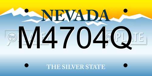 M4704Q Nevada License Plate