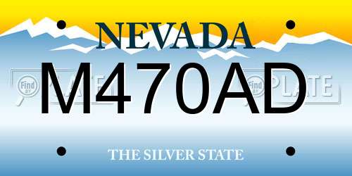 M470AD Nevada License Plate