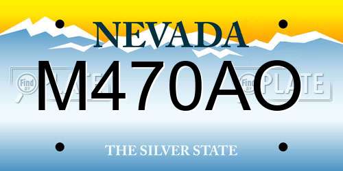 M470AO Nevada License Plate