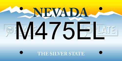 M475EL Nevada License Plate