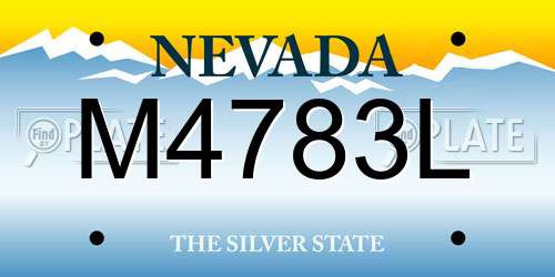 M4783L Nevada License Plate