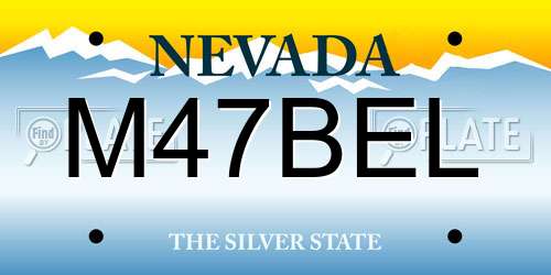 M47BEL Nevada License Plate