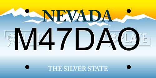 M47DAO Nevada License Plate