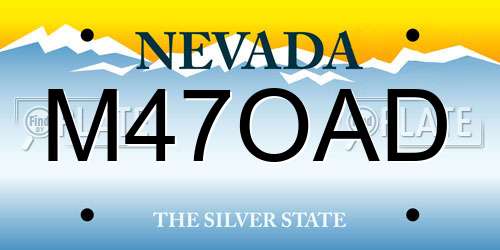 M47OAD Nevada License Plate