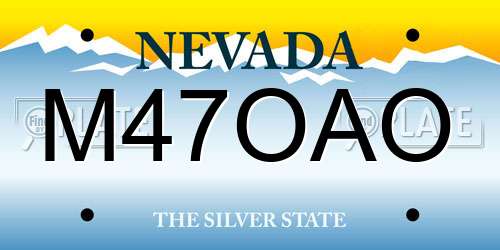 M47OAO Nevada License Plate