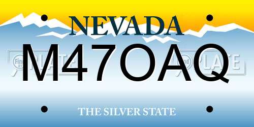 M47OAQ Nevada License Plate