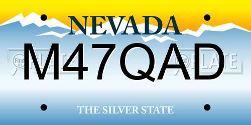 M47QAD Nevada License Plate