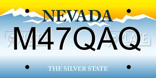 M47QAQ Nevada License Plate