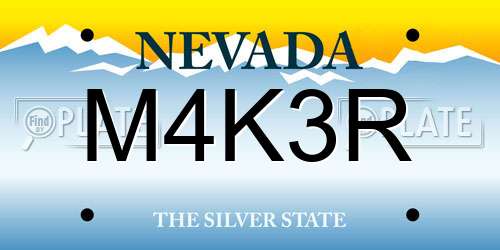 M4K3R Nevada License Plate