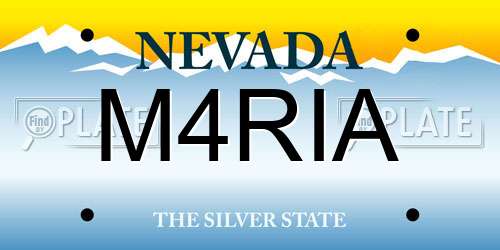 M4RIA Nevada License Plate
