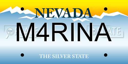 M4RINA Nevada License Plate