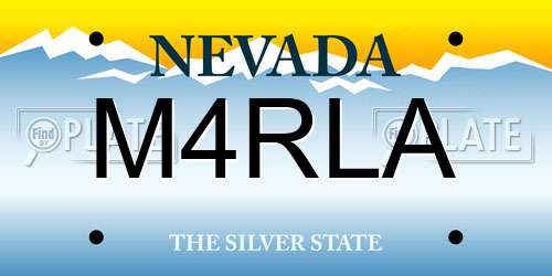 M4RLA Nevada License Plate