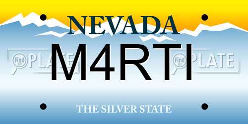 M4RTI Nevada License Plate