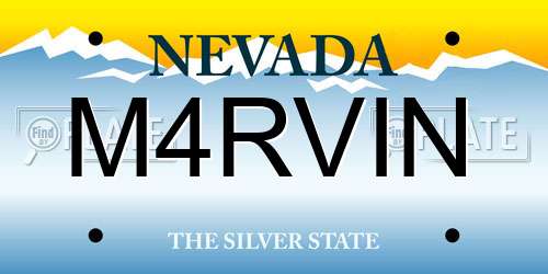 M4RVIN Nevada License Plate