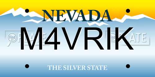 M4VRIK Nevada License Plate
