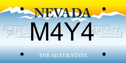 M4Y4 Nevada License Plate