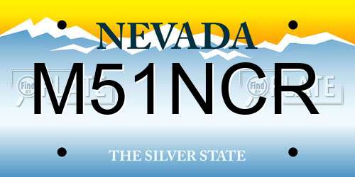 M51NCR Nevada License Plate