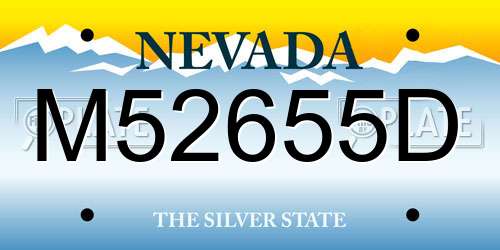 M52655D Nevada License Plate
