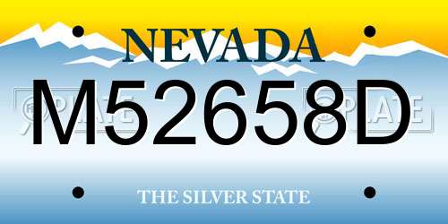 M52658D Nevada License Plate