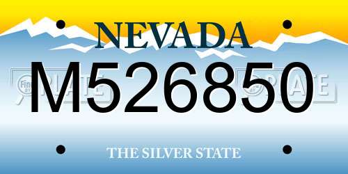 M526850 Nevada License Plate